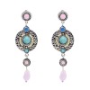 E-6556 Vintage Round Geometry Acrylic Turquoise Long Earrings Pink Water Drop Pendant Earrings Ear Jewelry