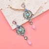 E-6556 Vintage Round Geometry Acrylic Turquoise Long Earrings Pink Water Drop Pendant Earrings Ear Jewelry