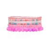 B-1233  6 PC Women Bracelets Bohemian Ethnic Colorful Beads Statement Party Stand Bracelets