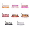 B-1233  6 PC Women Bracelets Bohemian Ethnic Colorful Beads Statement Party Stand Bracelets