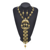 N-8010 Boho Ethnic Vintage Coin Tassel Earrings and Necklace Pendant Coin Chains Jewelry Set for Women Girls Birthday Gift