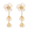 E-6557 Alloy Rhinestone Flower Dangle Petal Tassel Earring for Women Girls Party Jewelry birthday Gift