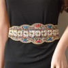 N-8012 Colorful Rice Bead Shell Leather Elastic Belt Bohemian Ethnic Body Jewelry