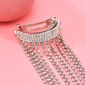 F-1051 Fashion Crystal Headdress Long Crystal Chain Tassel For Bridal Wedding Engagement Hair Accessories Hair Clip Hair Piece
