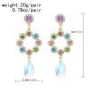 E-6560 Rhinestones Women Drop Earrings Elegant Crystal Pendant Wedding Party Statement Earrings