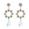 E-6560 Rhinestones Women Drop Earrings Elegant Crystal Pendant Wedding Party Statement Earrings
