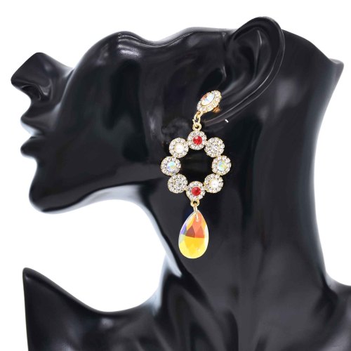 E-6560 Rhinestones Women Drop Earrings Elegant Crystal Pendant Wedding Party Statement Earrings