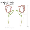E-6559 Alloy Rose Flower Dangle Rhinestone Earring for Women Girls Engagement Party Jewelry Valentine's Gift
