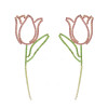 E-6559 Alloy Rose Flower Dangle Rhinestone Earring for Women Girls Engagement Party Jewelry Valentine's Gift