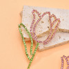E-6559 Alloy Rose Flower Dangle Rhinestone Earring for Women Girls Engagement Party Jewelry Valentine's Gift