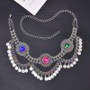 N-7308 * Bohemian Vintage Silver Plated Coin Tassel  Waist Belly Body Chain Dance Jewelry
