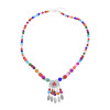 N-8015-BL/CO/RE Bohemian Vintage Necklace Exquisite Pattern Beaded Forehead Pendant Ethnic Choker For Women Girls Birthday Gift