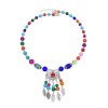 N-8014 Bead Women Hair Jewelry Ethnic Alloy Leaves Tassel Vintage Carved Pendant Headband