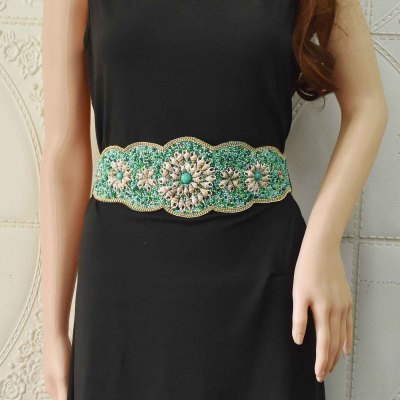 N-8017 Handmade Beads Women Belts Conch Turquoise Ethnic Statement Body Jewelry