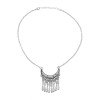 N-6399 bohemian vintage style silver plated moon shape pendant with tassel necklace for women jewelry