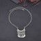 N-6399 bohemian vintage style silver plated moon shape pendant with tassel necklace for women jewelry