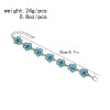 B-1247 Blue Double-layered Flower brazalete Silver Bangle Bracelet Jewelry Accessories for Women Girls Vacation Birthday Gift