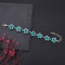 B-1247 Blue Double-layered Flower brazalete Silver Bangle Bracelet Jewelry Accessories for Women Girls Vacation Birthday Gift