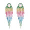 E-6563 Alloy Fashion Rhinestone Colorful Tassel Earrings Women's Party Jewelry Birthday Gift