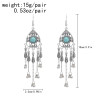 E-6564 Bohemian Traditional Turquoise Beads Tassel Lady Pendant Earrings Suitable for Ladies' Party Jewelry Gifts