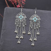 E-6564 Bohemian Traditional Turquoise Beads Tassel Lady Pendant Earrings Suitable for Ladies' Party Jewelry Gifts