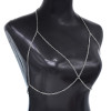 N-8021 Silver Alloy Bra Chest Body Chain Sexy Bikini Night Club Party Beach Jewelry for Women Girls Holiday
