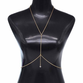 N-8022 Sexy Gold Multi layered Chest Chain Body Chain Tassel Women's Body Jewelry Gift