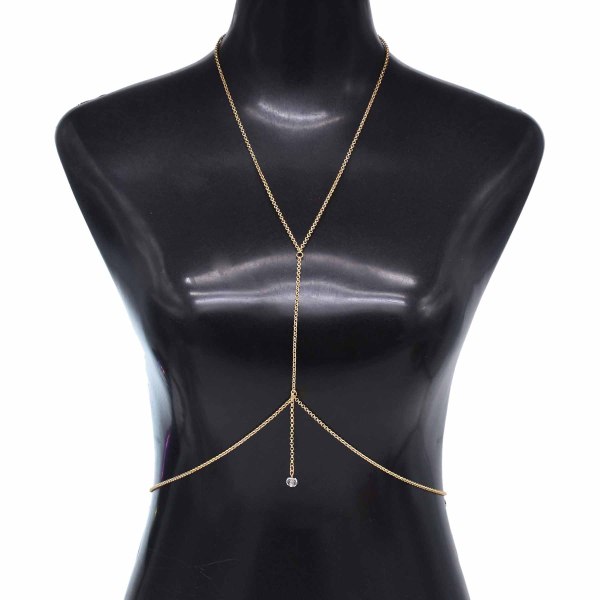 N-8022 Sexy Gold Multi layered Chest Chain Body Chain Tassel Women's Body Jewelry Gift