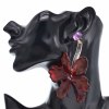 E-6565 Fashion Big Red Acrylic Flower Dangle Earrings Petals Earrings for Women