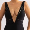 N-8025 Gold Multi-layer Metal Small Round Piece Tassel Chest Chain Body Chain Sexy Beach Dance Party Body Jewelry