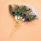 F-1055 Ethnic Traditional Handmade Peacock Feather Hair Stick Flower Shape Alloy Women's Hairpin Declaration Jewelry Hair Accessories Gift