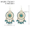 E-6566 Vintage Indian Jhumka Earrings Ethnic Bead Tassel Dangle for Women Girl Vacation Party Festival Jewelry Gift