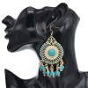 E-6566 Vintage Indian Jhumka Earrings Ethnic Bead Tassel Dangle for Women Girl Vacation Party Festival Jewelry Gift