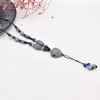 N-8027 Bohemian Vintage Necklace Heart Type Ceramic Beaded Forehead Pendant Ethnic Choker For Women Girls Birthday Gift