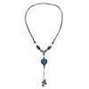 N-8028 Heart shaped Ceramic Pendant Sweater Chain Necklace Tibetan Ethnic Style Statement Necklaces