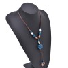 N-8028 Heart shaped Ceramic Pendant Sweater Chain Necklace Tibetan Ethnic Style Statement Necklaces