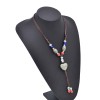 N-8028 Heart shaped Ceramic Pendant Sweater Chain Necklace Tibetan Ethnic Style Statement Necklaces