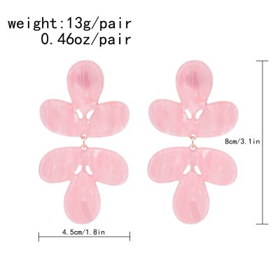 E-6567 Big Acrylic Flower Drop Earrings For Women Exaggerated Elegant Earrings
