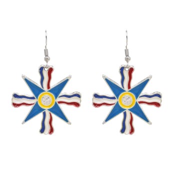 E-6571  Colorful Pentagram Pendant Earrings for Women