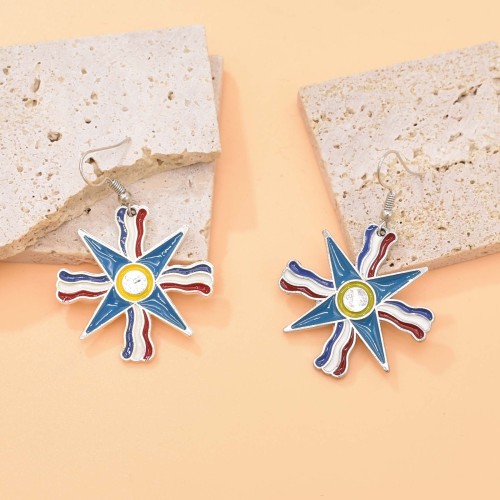 E-6571  Colorful Pentagram Pendant Earrings for Women