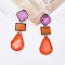 E-6570 Irregular Acrylic Gem Earrings Orange Dangle Earrings Summer Tourism Earrings Jewelry