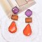 E-6570 Irregular Acrylic Gem Earrings Orange Dangle Earrings Summer Tourism Earrings Jewelry