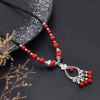 F-1058 Ethnic Rope Chain Bead Pendant Hair Jewelry For Women Ethnic Statement Gypsy Tassels Headband Hairwear