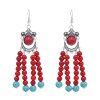 E-6569 Bead Tassel Women Drop Earrings Charms Tibetan Ethnic Statement Earrings