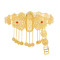 N-8034 Vintage Gold Coin Tassel Metal Belly Belt Rhinestone Water Drop Waist Chain for Women Girls Dancing Party Jewelry Decoration