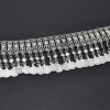 N-8037 Silver Rhinestone Coin Tassel Body Chain Dancing Belly Chain Waist Belt Chains for Women Girls Birthday Party Vacation Decoration