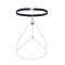 N-8038 Drop Turquoise Gem Thigh Chain Leg Chain Silver Metal Chain Plus Size Leg Choker Body Chain