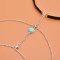 N-8038 Drop Turquoise Gem Thigh Chain Leg Chain Silver Metal Chain Plus Size Leg Choker Body Chain