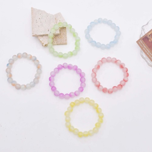 B-1251 6 Colors Acrylic Stone Beads Bracelet for Women Bohemian Summer Beach Party Hand Jewelry