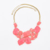 N-4256 New Arrival Gold Plated Acrylic Gem Fashion Charming Choker Bib Necklace